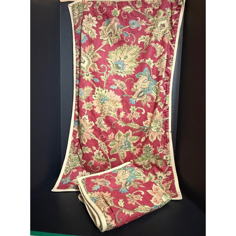 Chaps Ralph Lauren Annabelle Floral Jacobean 2 King Pillow Shams Red French